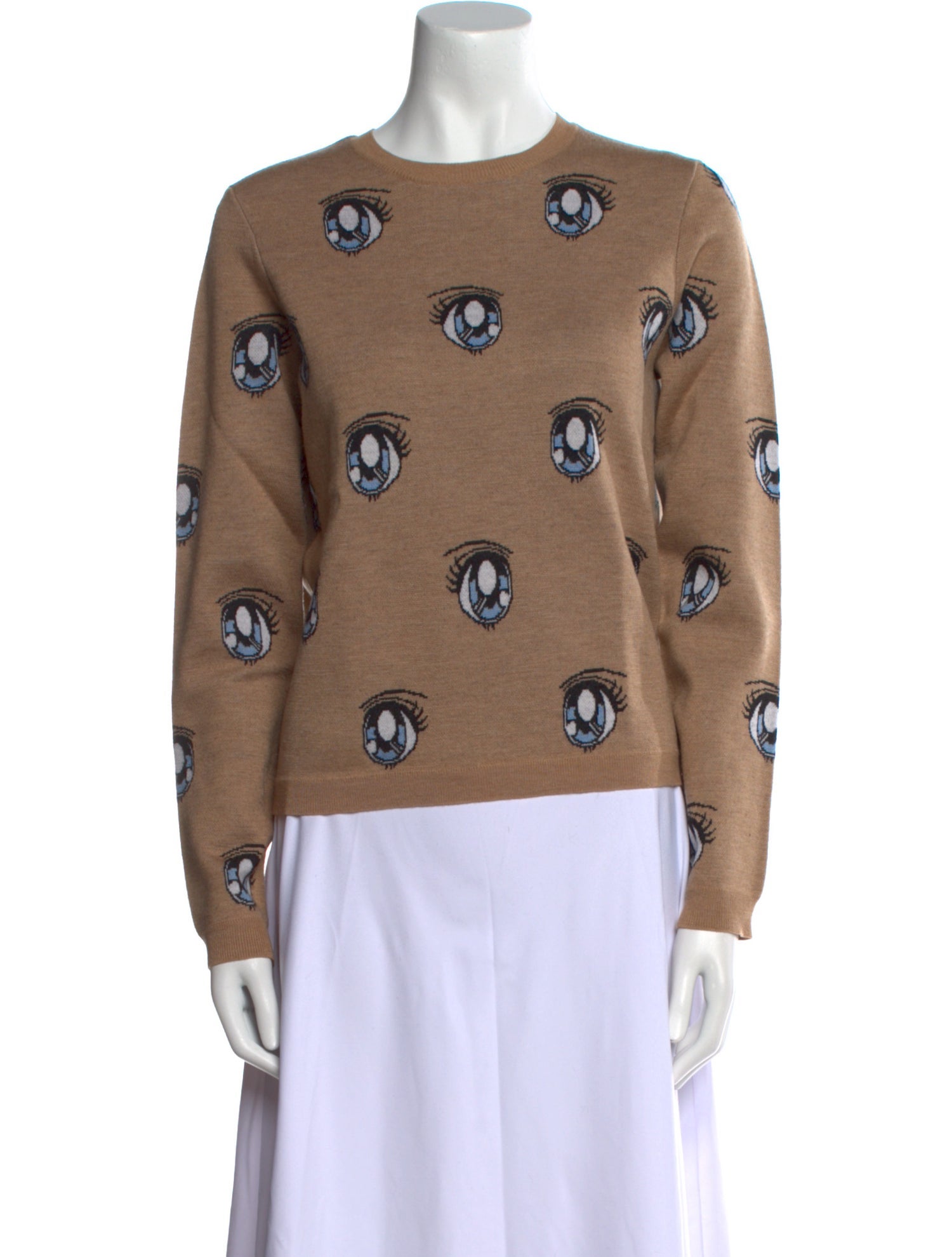 Sandy Liang Merino Wool Graphic Print Sweatshirt