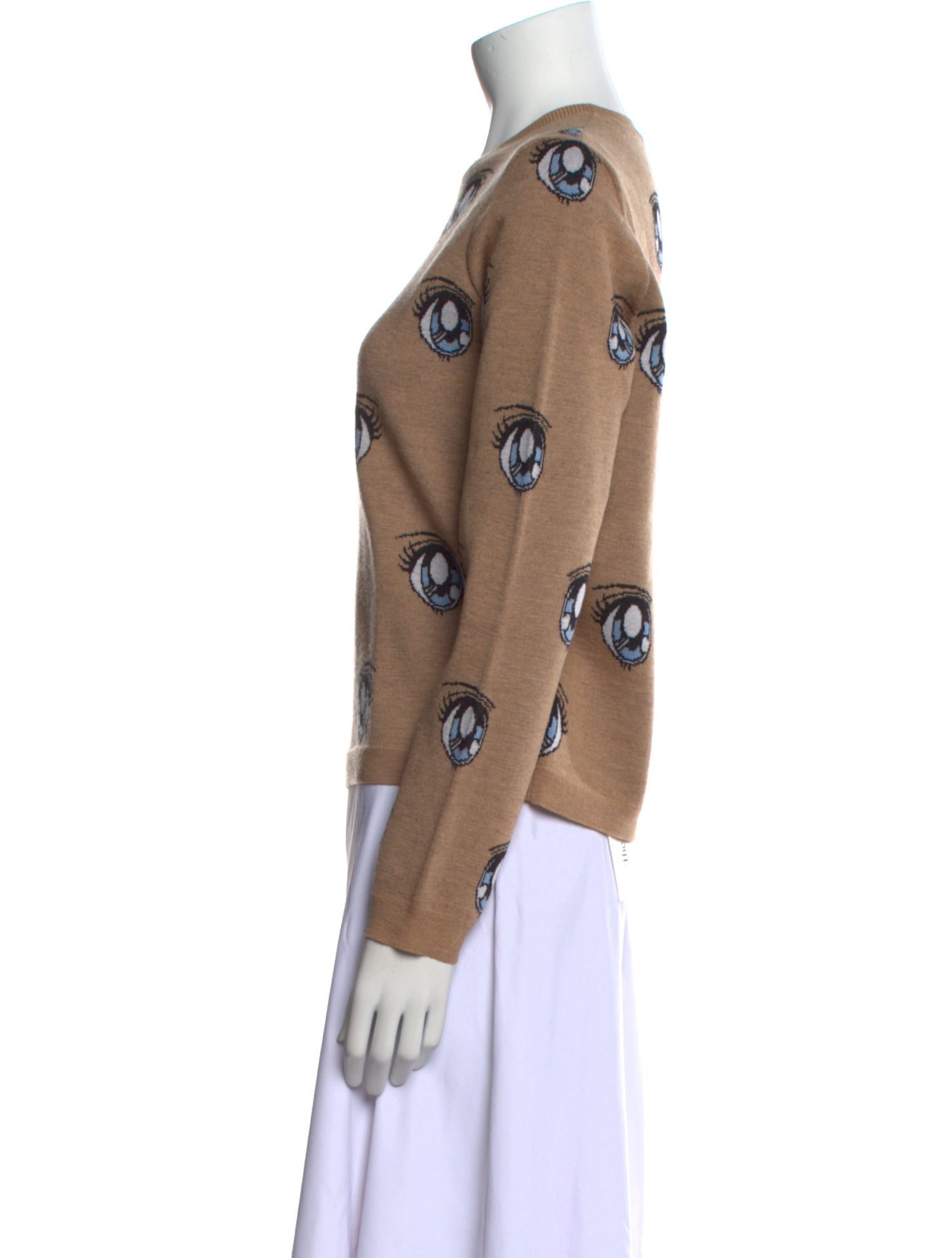 Sandy Liang Merino Wool Graphic Print Sweatshirt