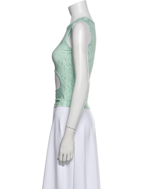 Sandy Liang Printed Crew Neck Crop Top