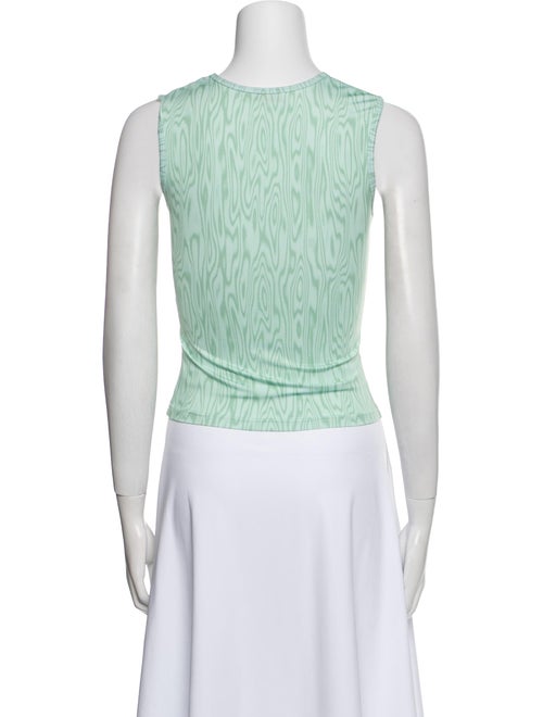 Sandy Liang Printed Crew Neck Crop Top