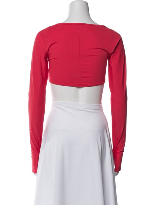 Sandy Liang Square Neckline Long Sleeve Crop Top