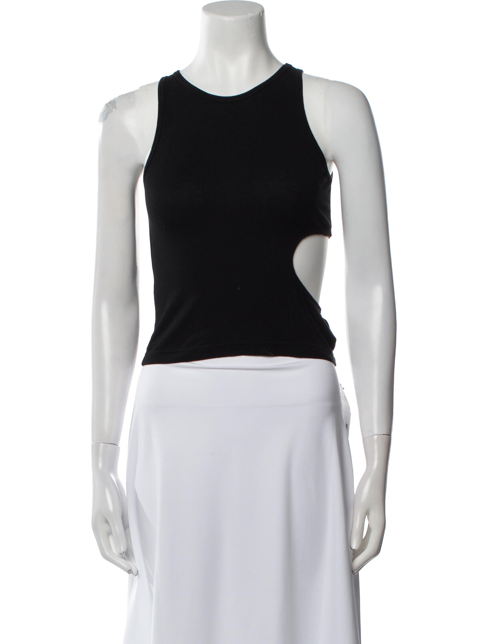 Sandy Liang Scoop Neck Sleeveless Crop Top