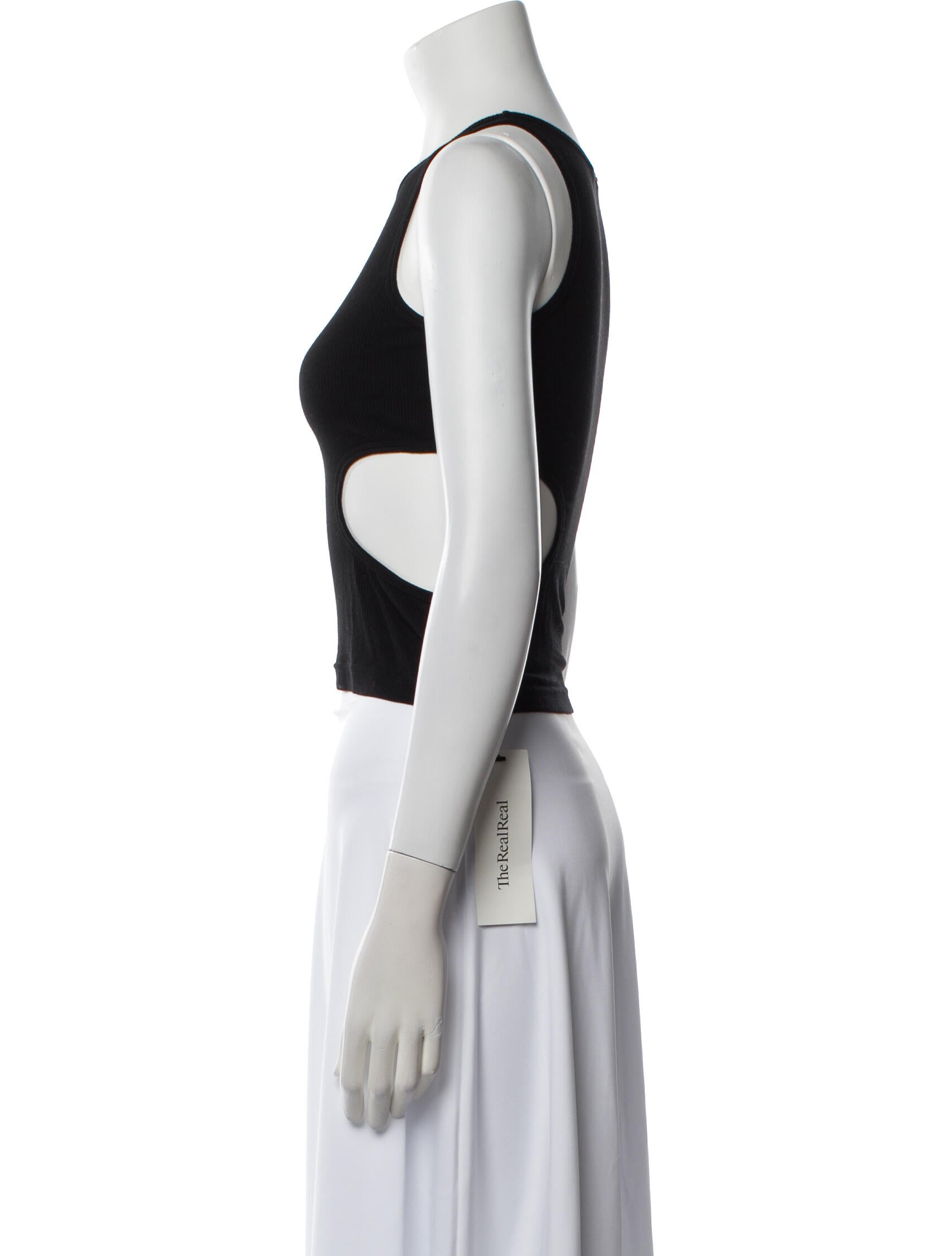 Sandy Liang Scoop Neck Sleeveless Crop Top