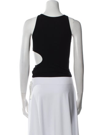 Sandy Liang Scoop Neck Sleeveless Crop Top