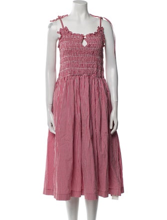 Sandy Liang Striped Midi Length Dress