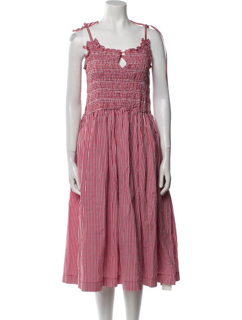 Sandy Liang Striped Midi Length Dress