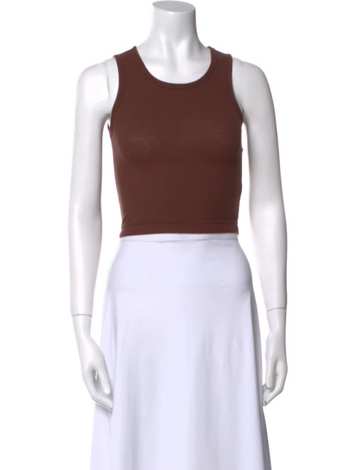 Sandy Liang Scoop Neck Sleeveless Crop Top
