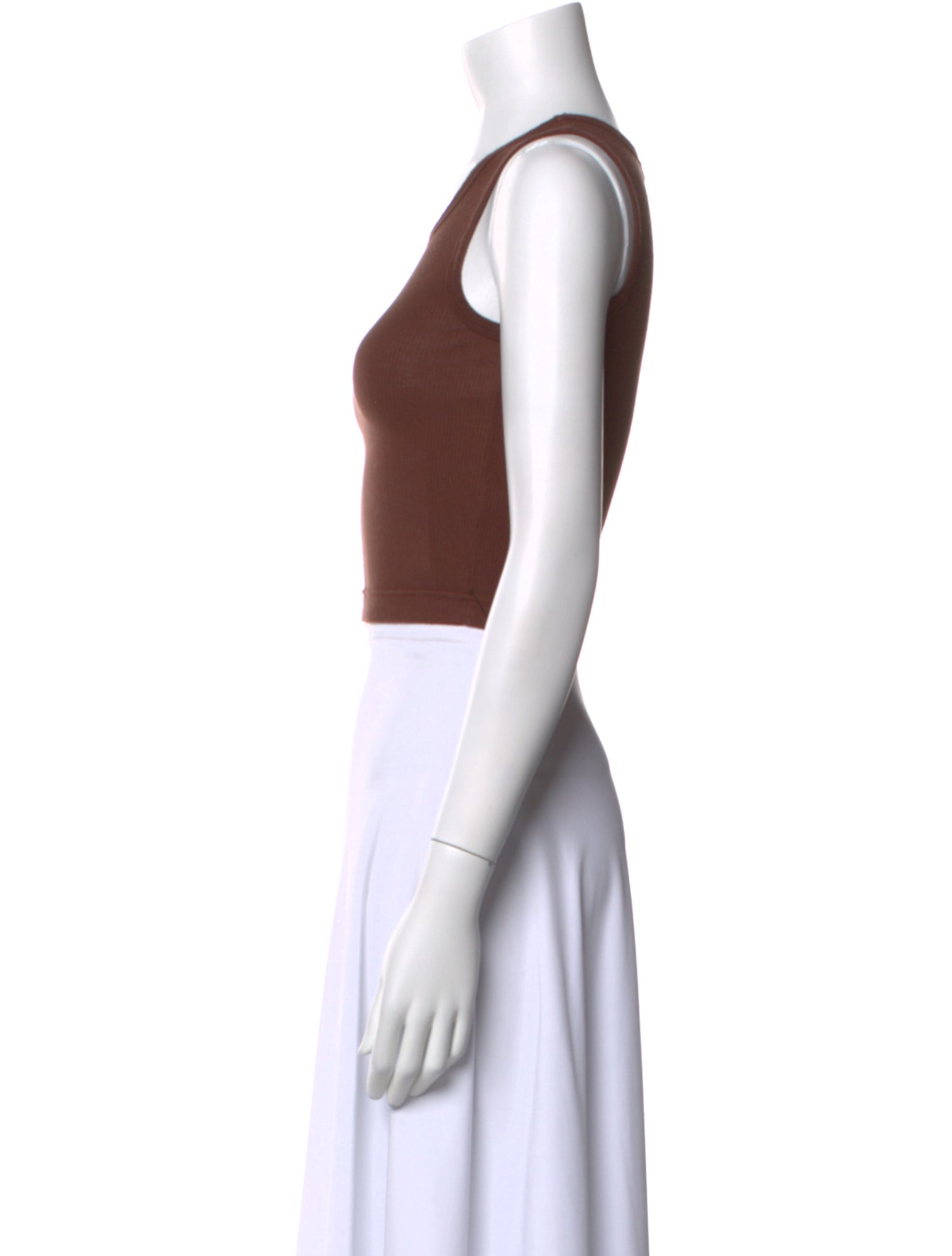 Sandy Liang Scoop Neck Sleeveless Crop Top