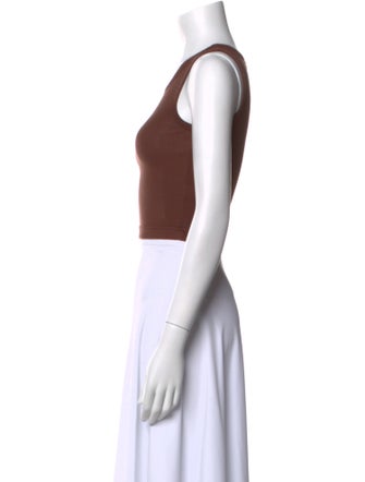 Sandy Liang Scoop Neck Sleeveless Crop Top