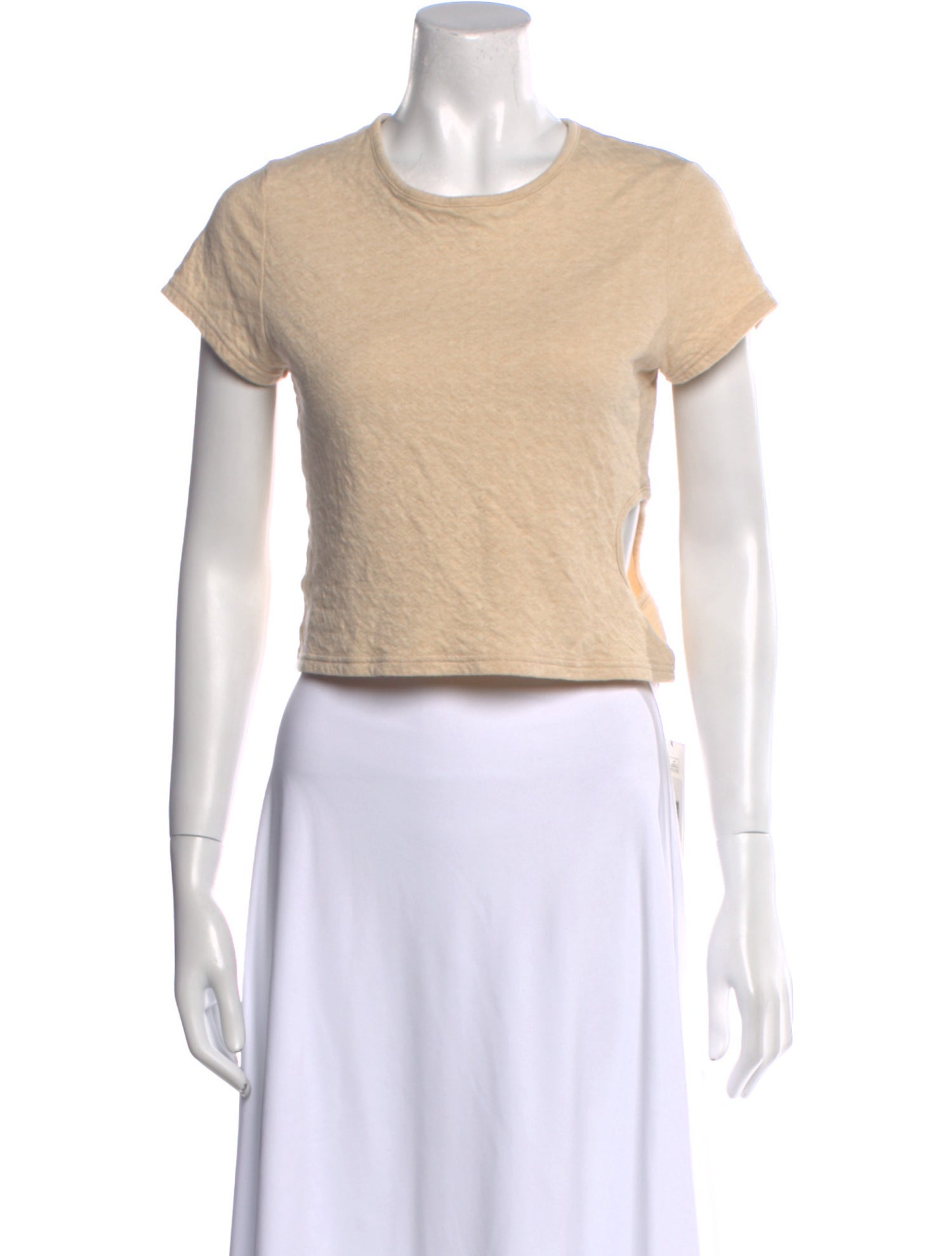 Sandy Liang Crew Neck Short Sleeve Crop Top