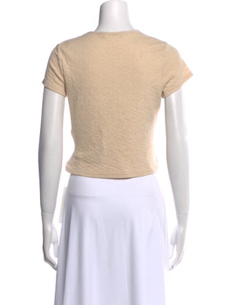 Sandy Liang Crew Neck Short Sleeve Crop Top