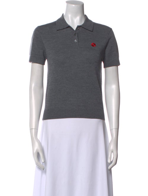 Sandy Liang Merino Wool Short Sleeve Polo