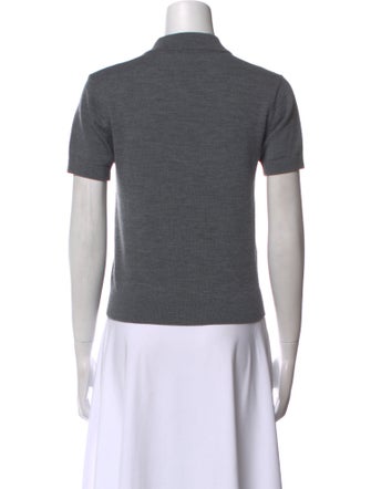 Sandy Liang Merino Wool Short Sleeve Polo