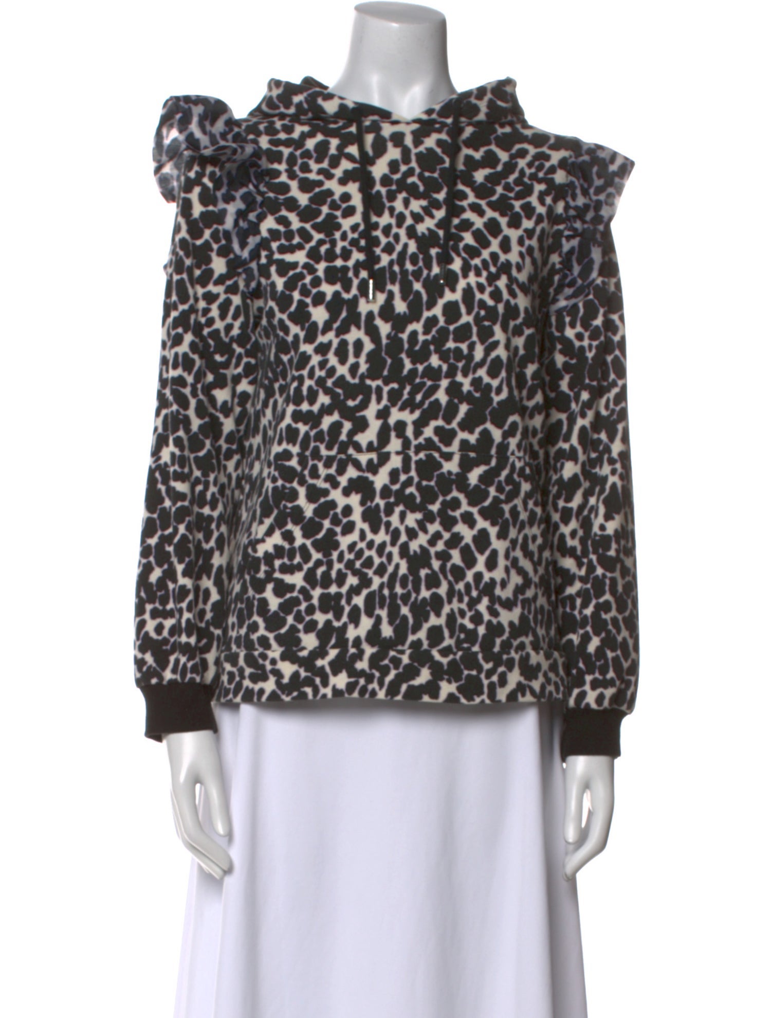 Sandy Liang Animal Print Crew Neck Blouse