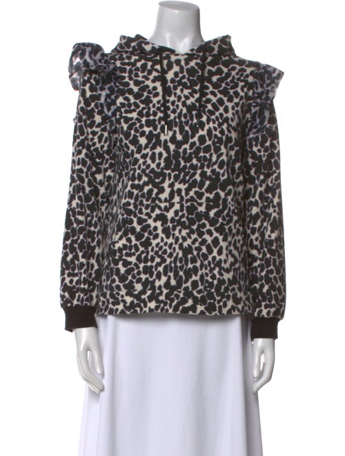 Sandy Liang Animal Print Crew Neck Blouse