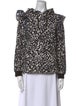 Sandy Liang Animal Print Crew Neck Blouse