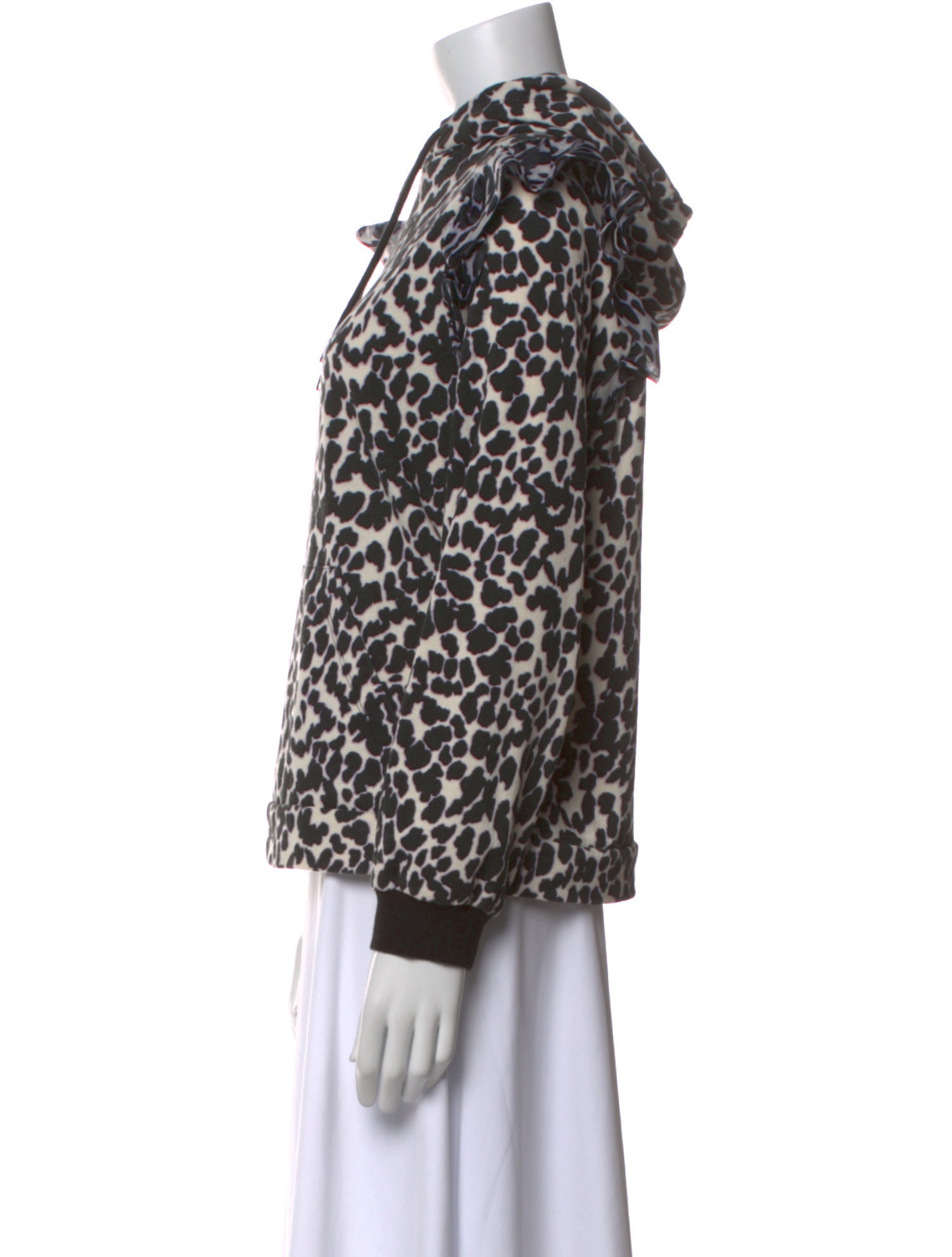 Sandy Liang Animal Print Crew Neck Blouse