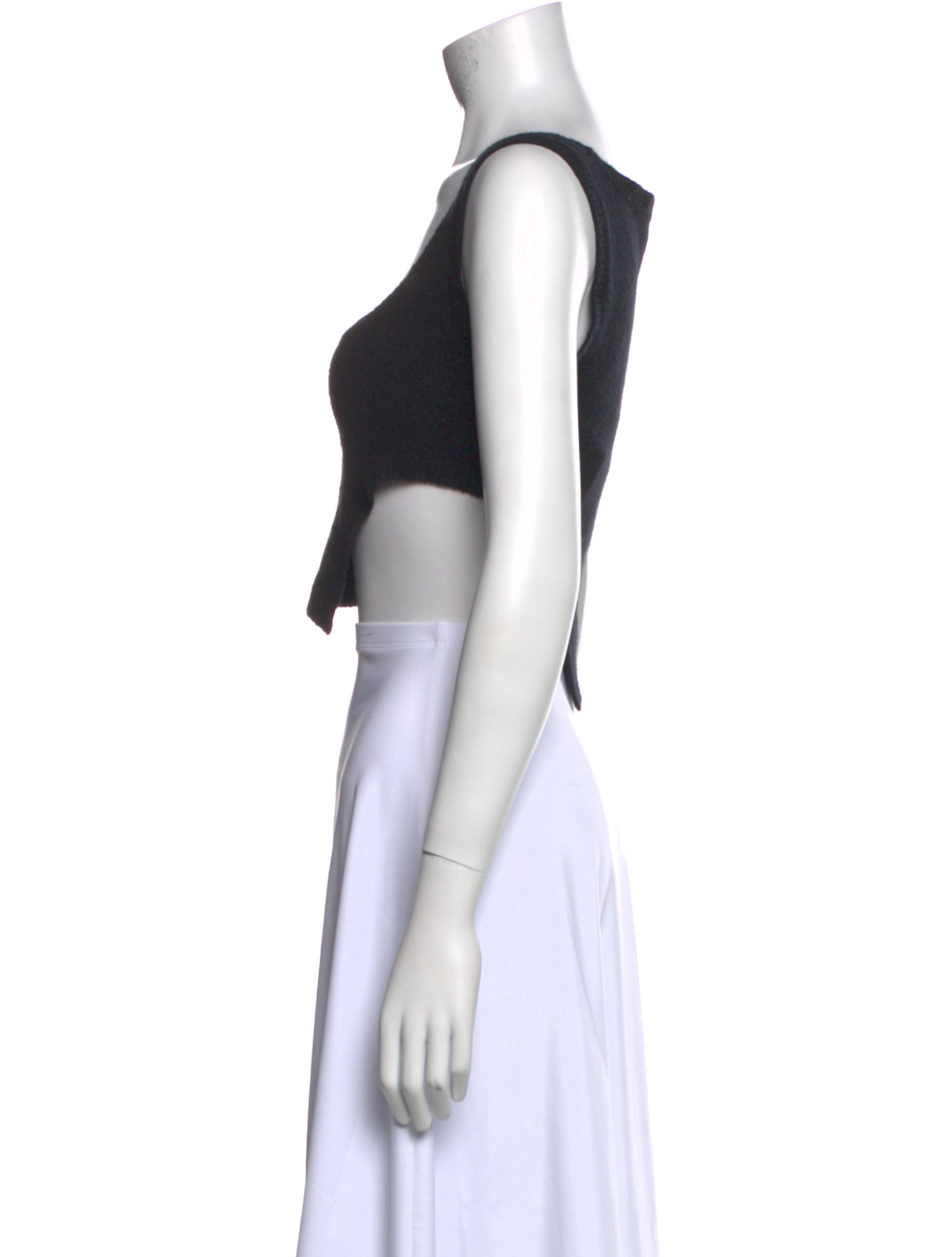 Sandy Liang Square Neckline Sleeveless Crop Top