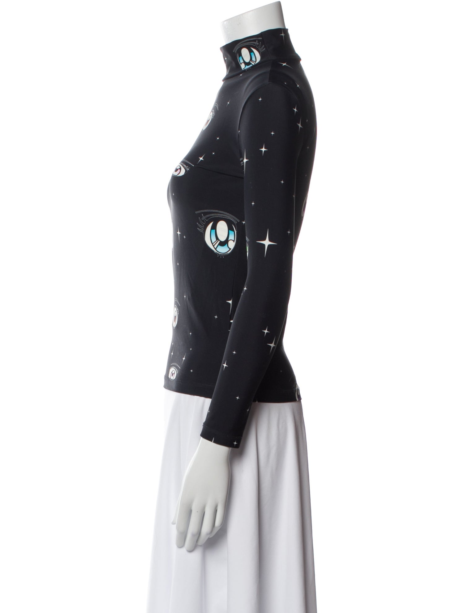 Sandy Liang Printed Mock Neck Top