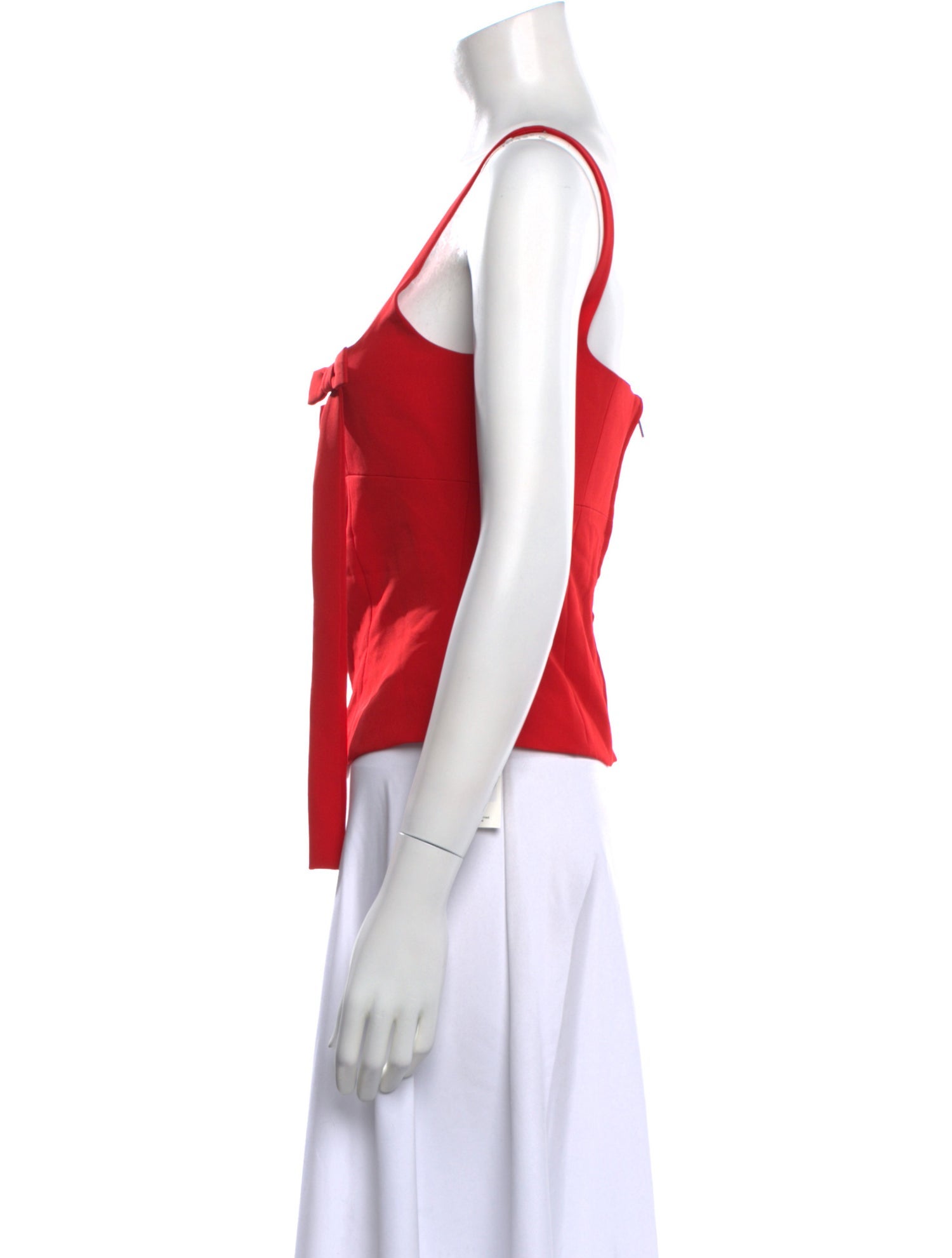 Sandy Liang Square Neckline Sleeveless Crop Top