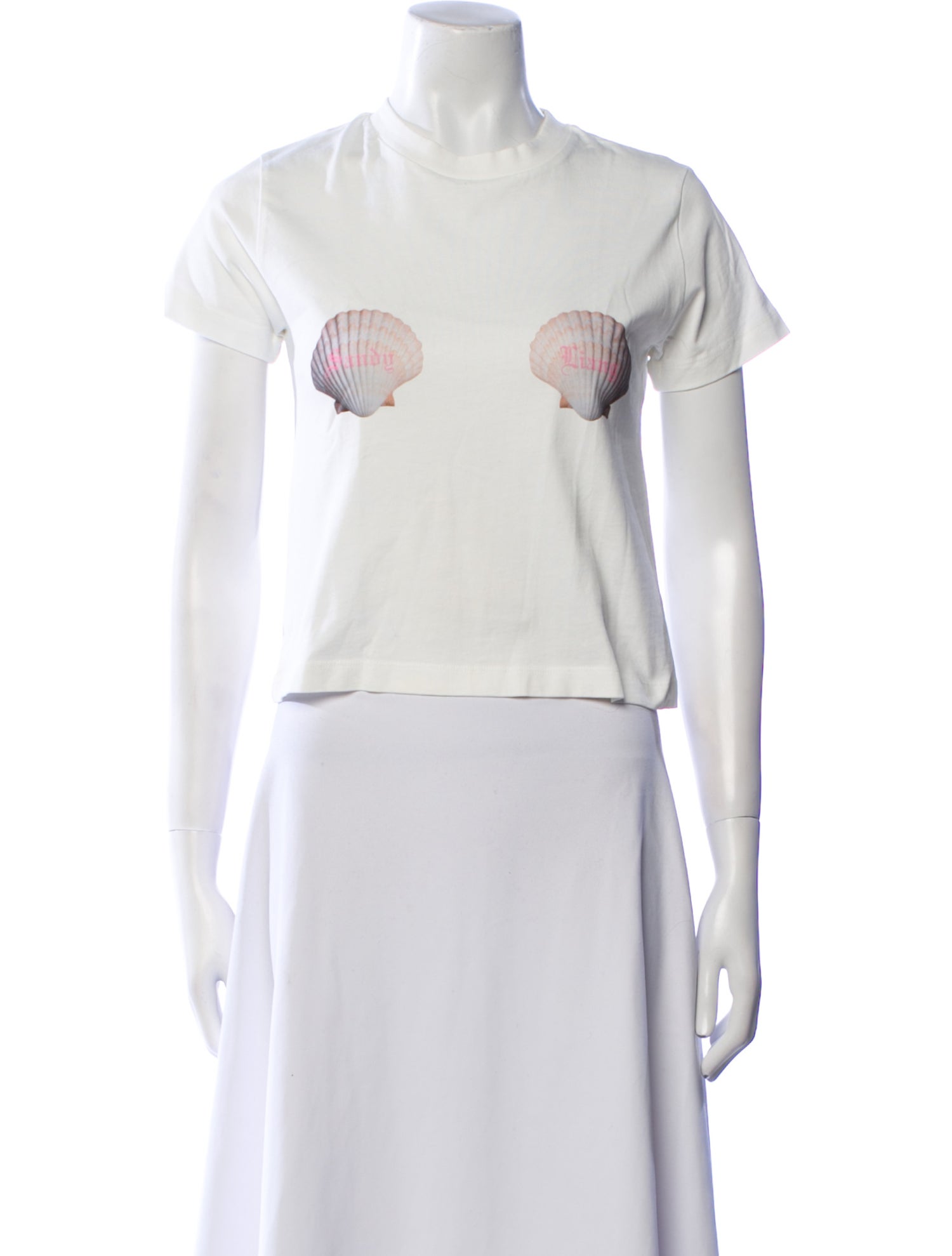 Sandy Liang Graphic Print Crew Neck T-Shirt