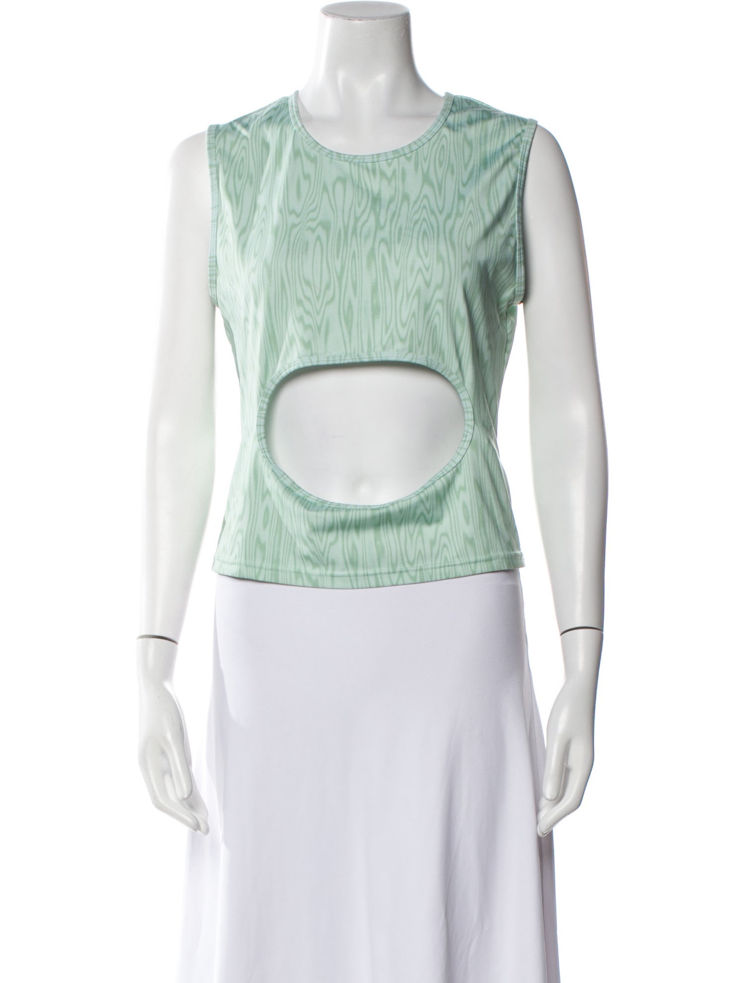 Sandy Liang Scoop Neck Sleeveless Crop Top