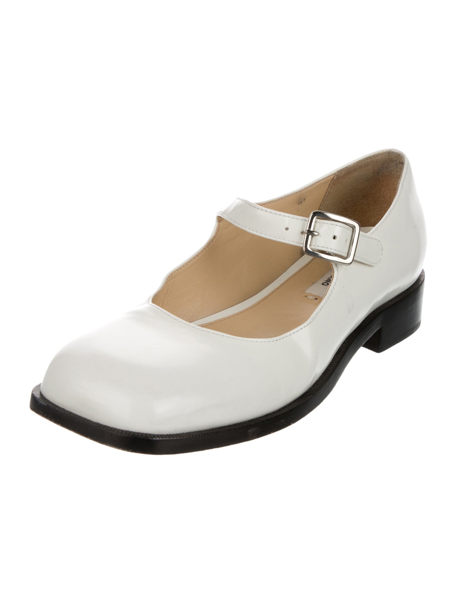 Sandy Liang Double G Logo Leather Mary Jane Flats