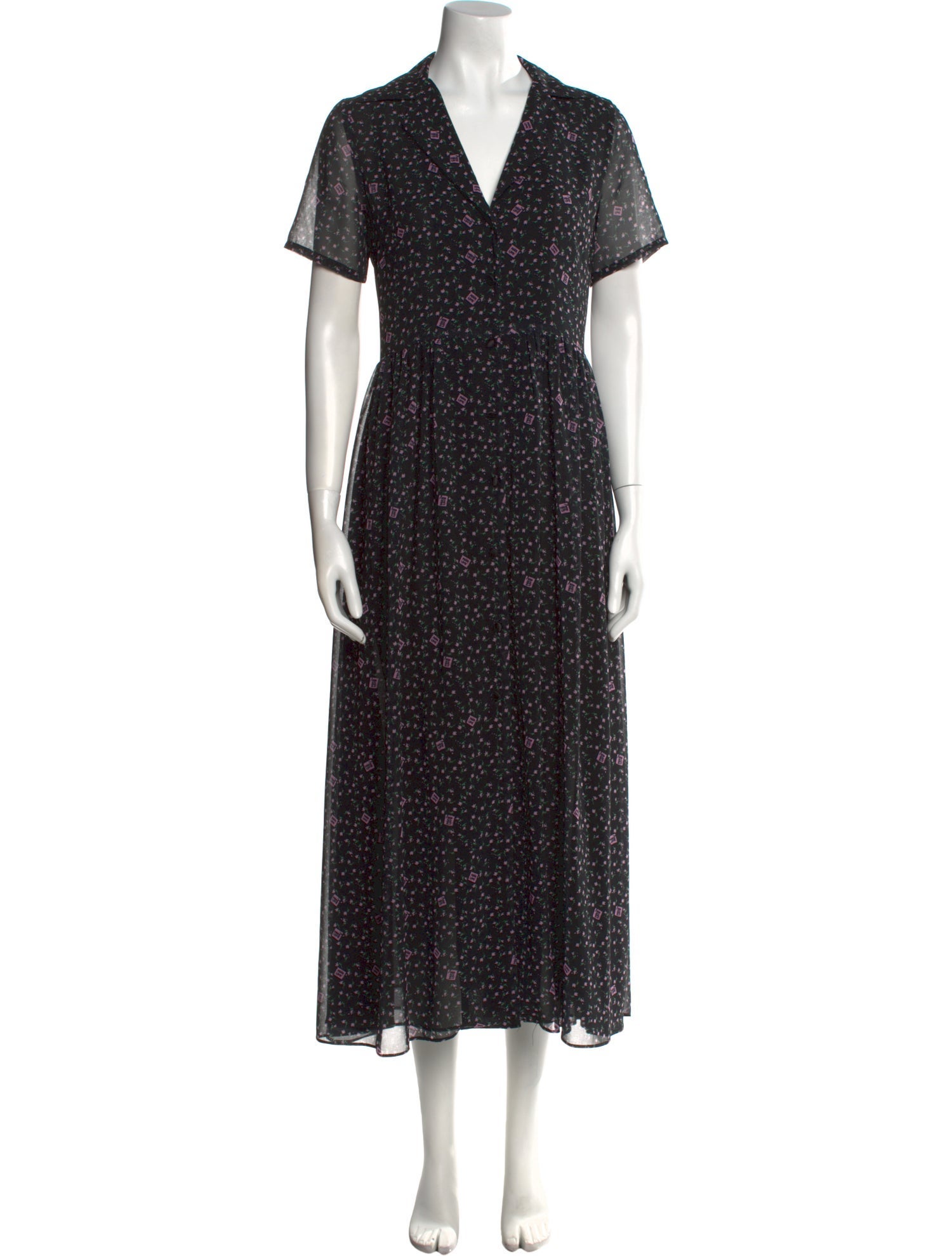 Sandy Liang Floral Print Midi Length Dress