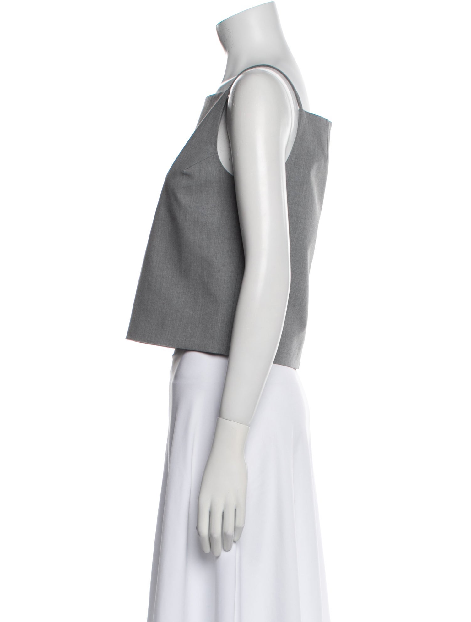 Sandy Liang Square Neckline Sleeveless Crop Top