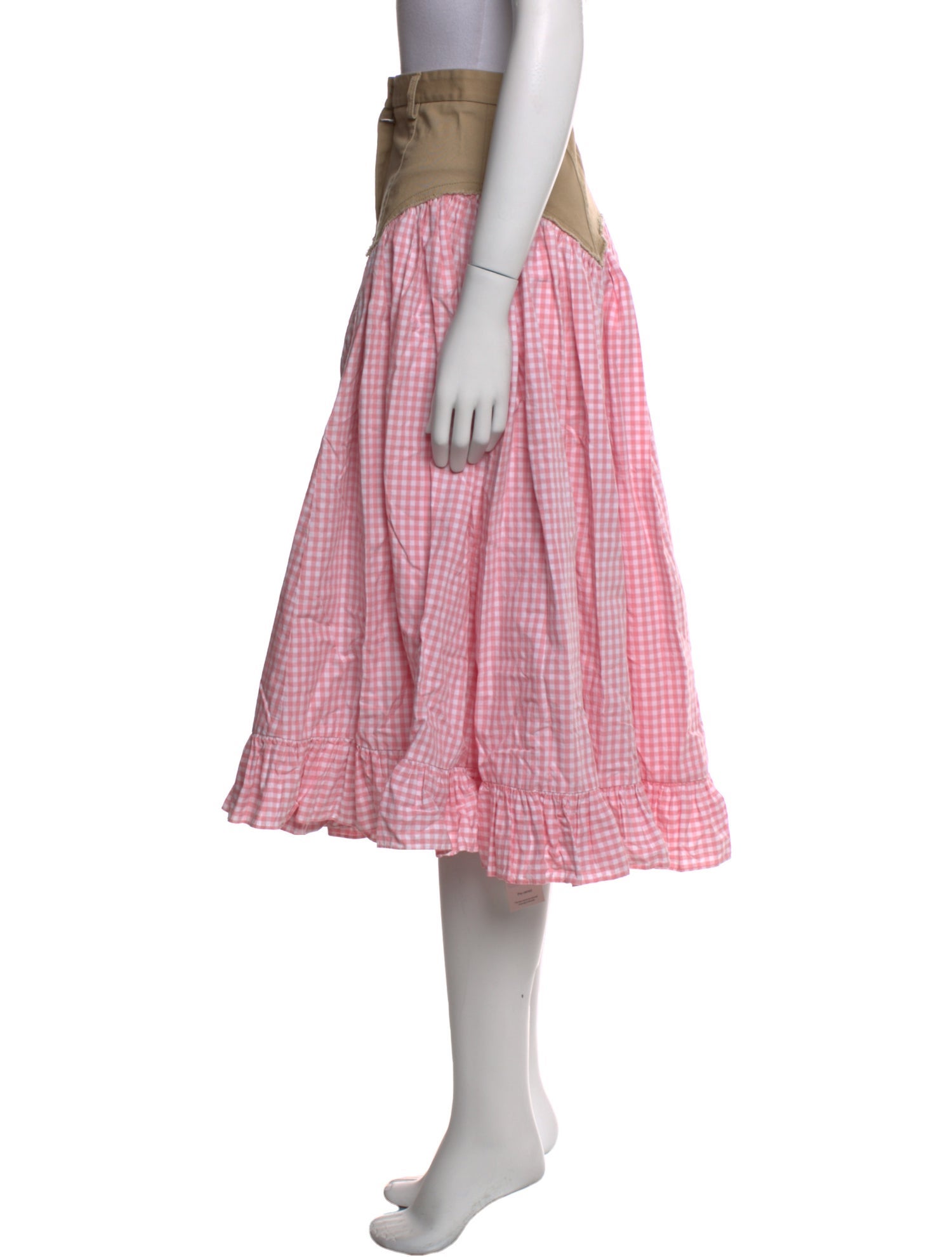 Sandy Liang Plaid Print Midi Length Skirt