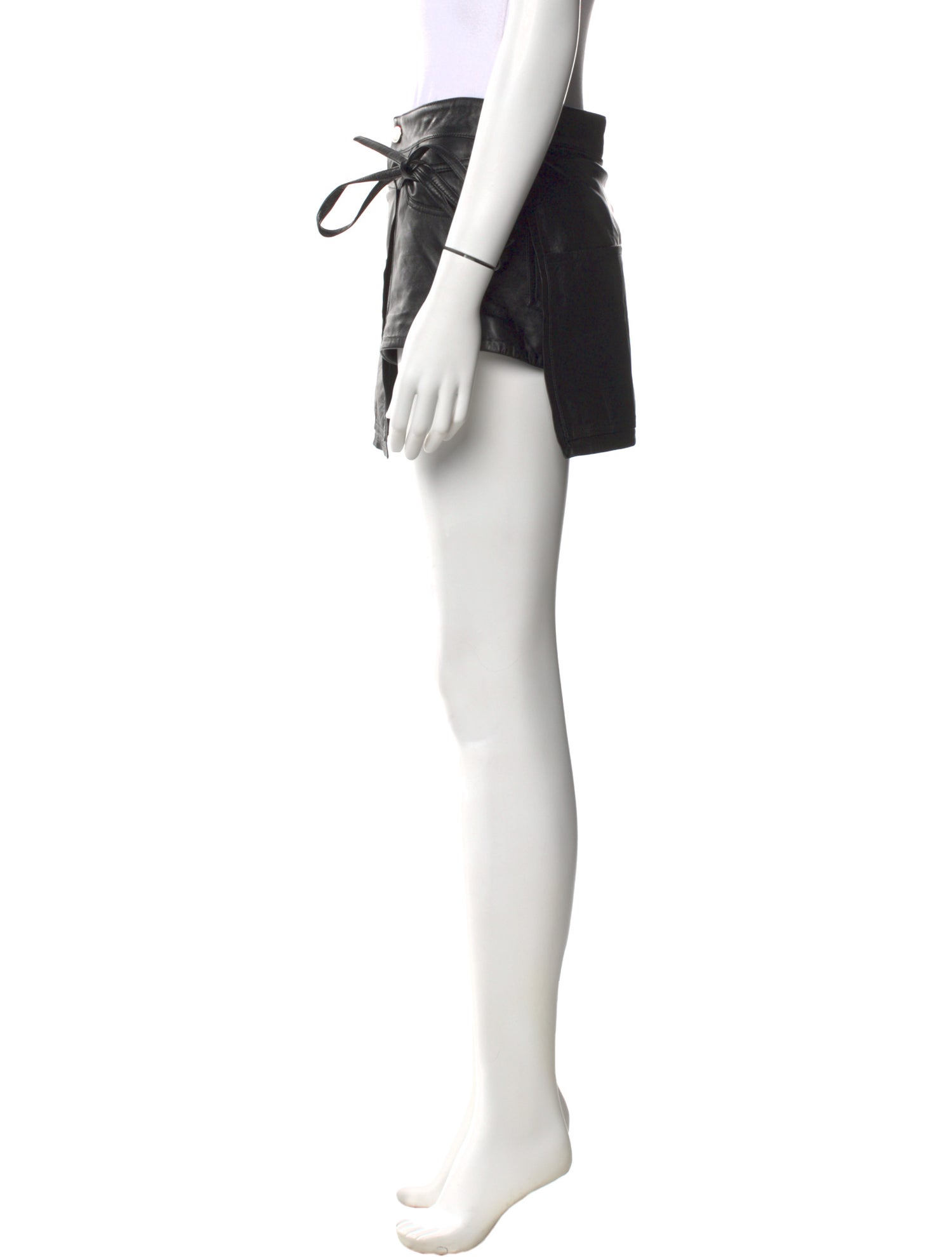 Sandy Liang Lamb Leather Mini Shorts w/ Tags