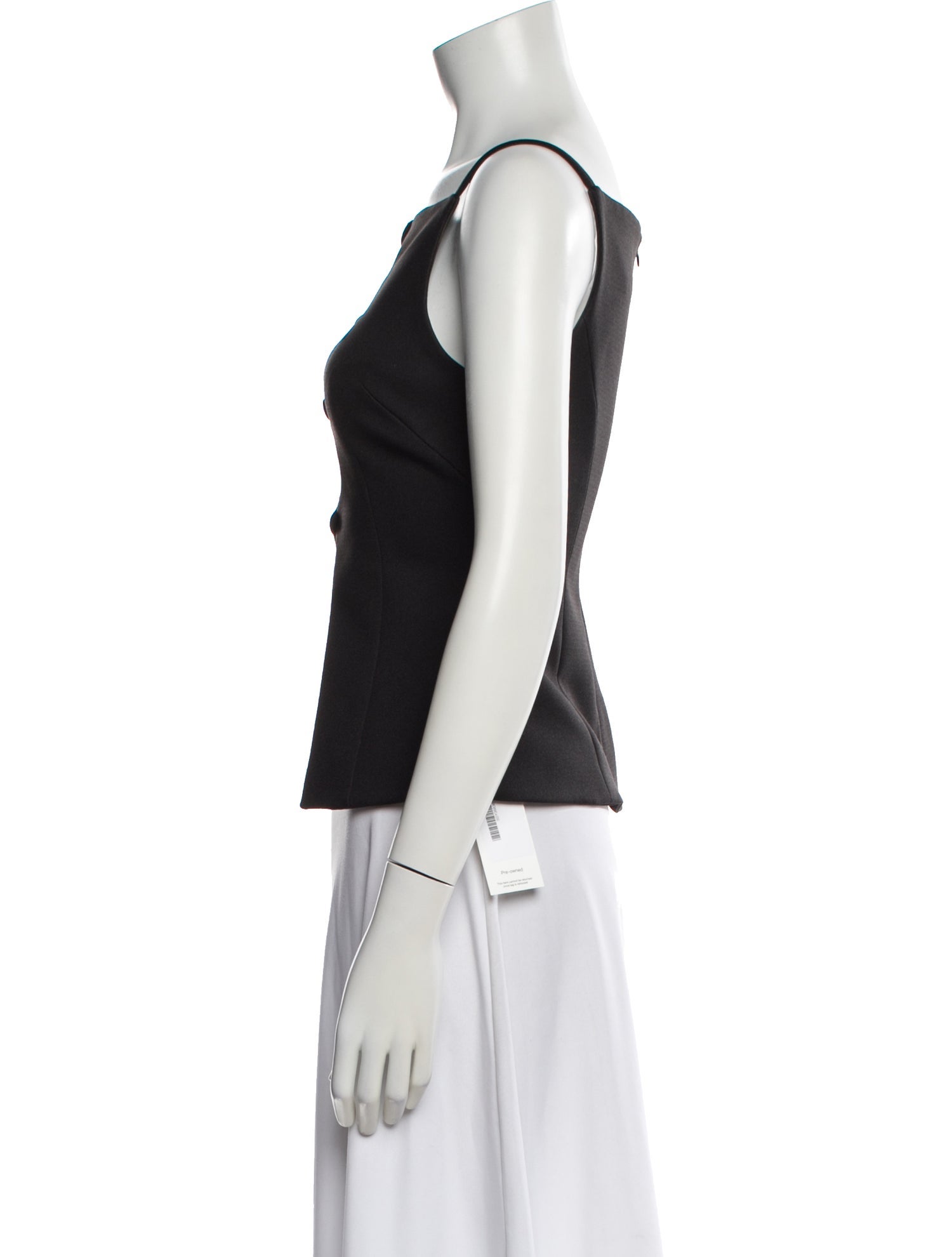 Sandy Liang Square Neckline Sleeveless Crop Top