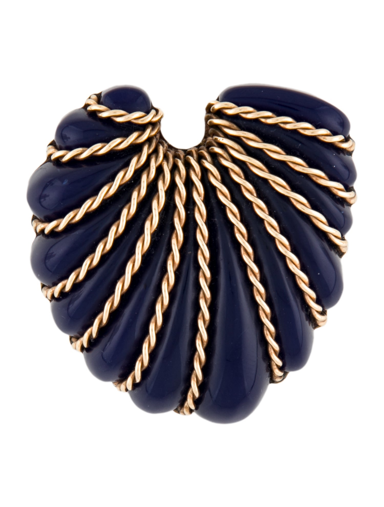 Seaman Schepps 14K Enamel Shell Brooch