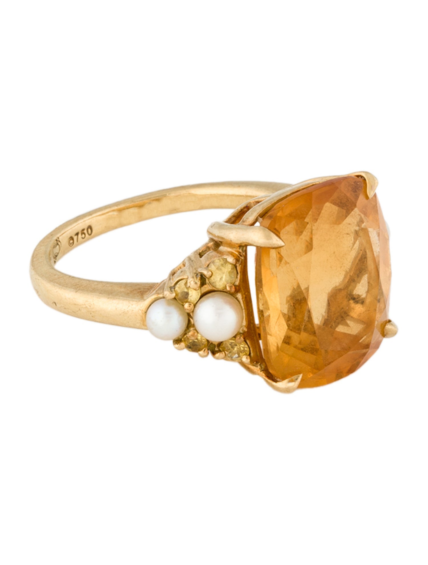 Seaman Schepps 18K Pearl, Citrine & Sapphire Cocktail Ring