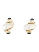 Seaman Schepps 18K Shell & Sapphire Turbo Clip-On Earrings