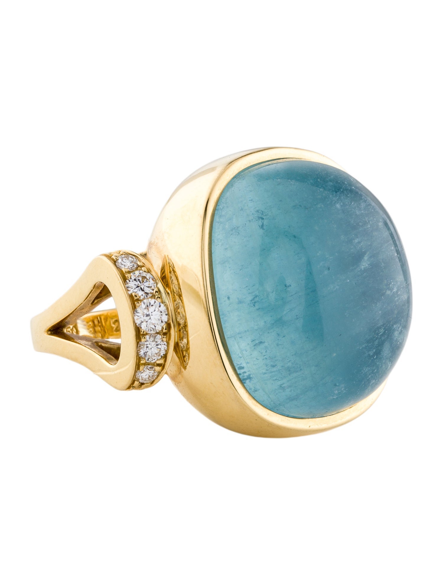 Seaman Schepps 18K Aquamarine & Diamond Cocktail Ring