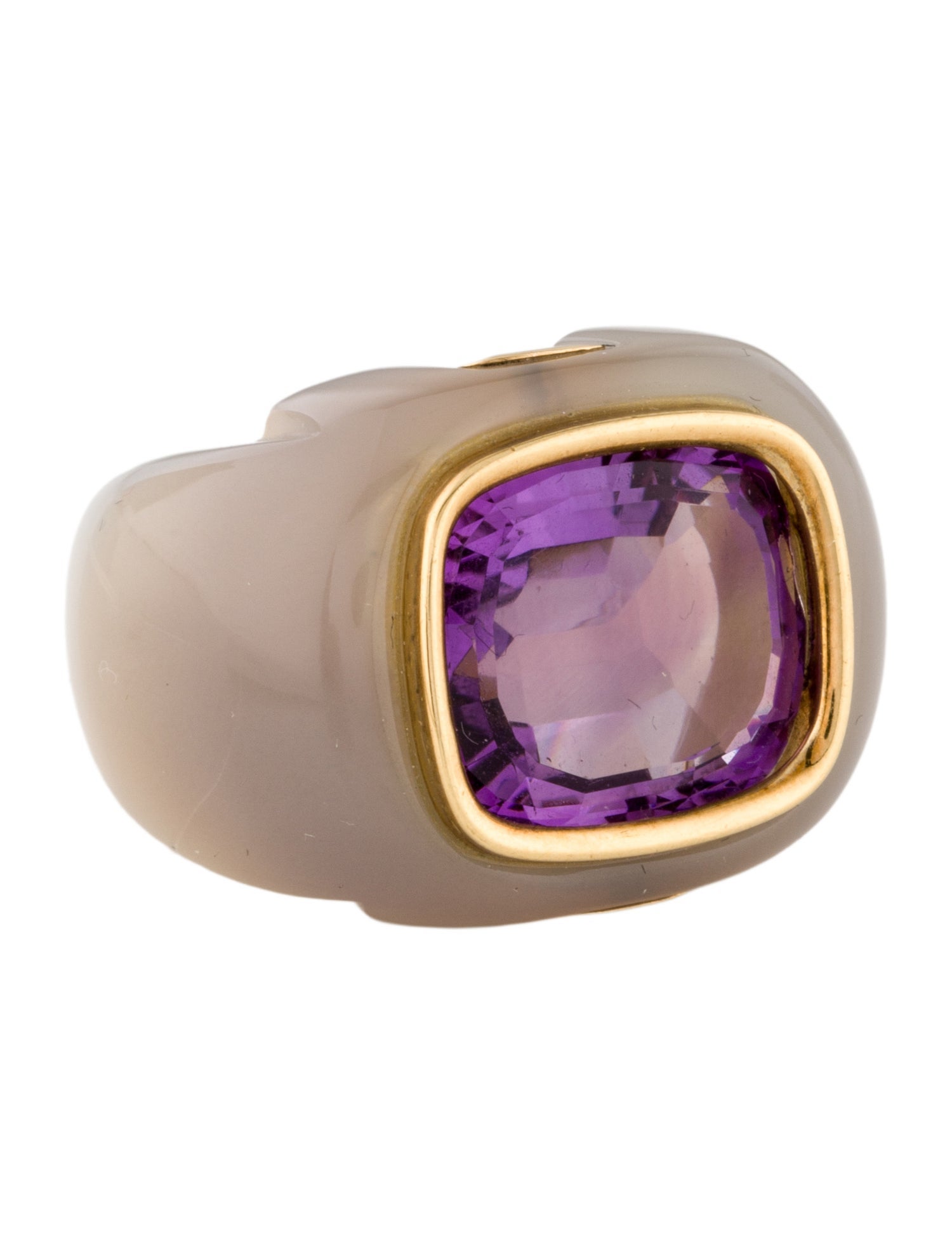 Seaman Schepps 18K Amethyst & Chalcedony Cocktail Ring