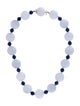 Seaman Schepps 18K Chalcedony & Lapis Lazuli Bead Strand Necklace