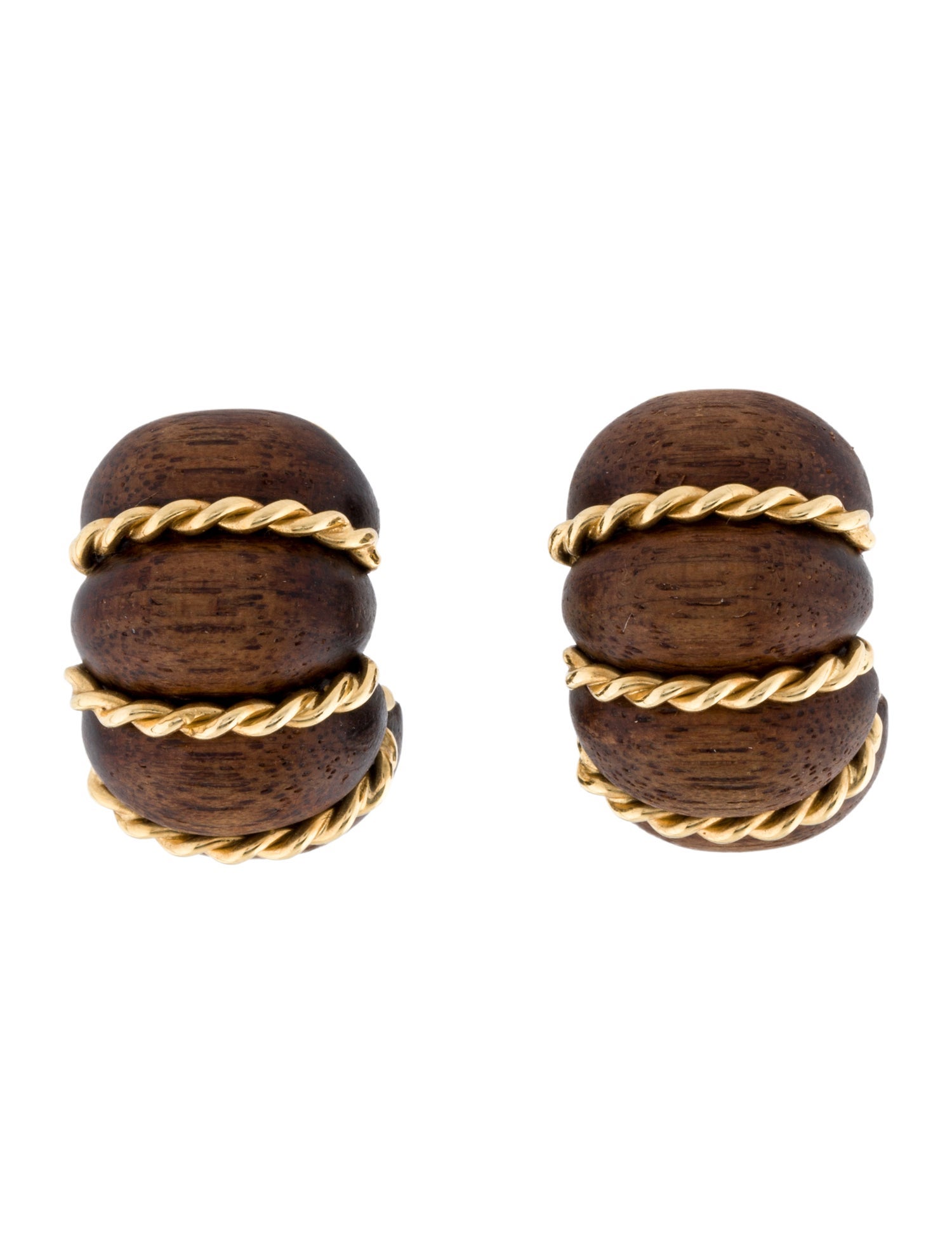 Seaman Schepps 18K Wood Shrimp Earclips