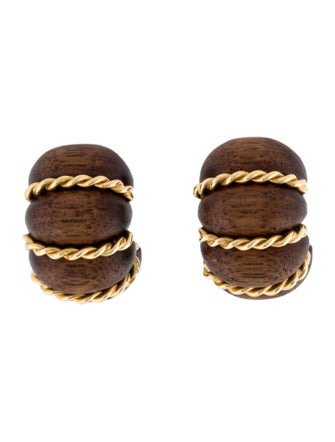 Seaman Schepps 18K Wood Shrimp Earclips