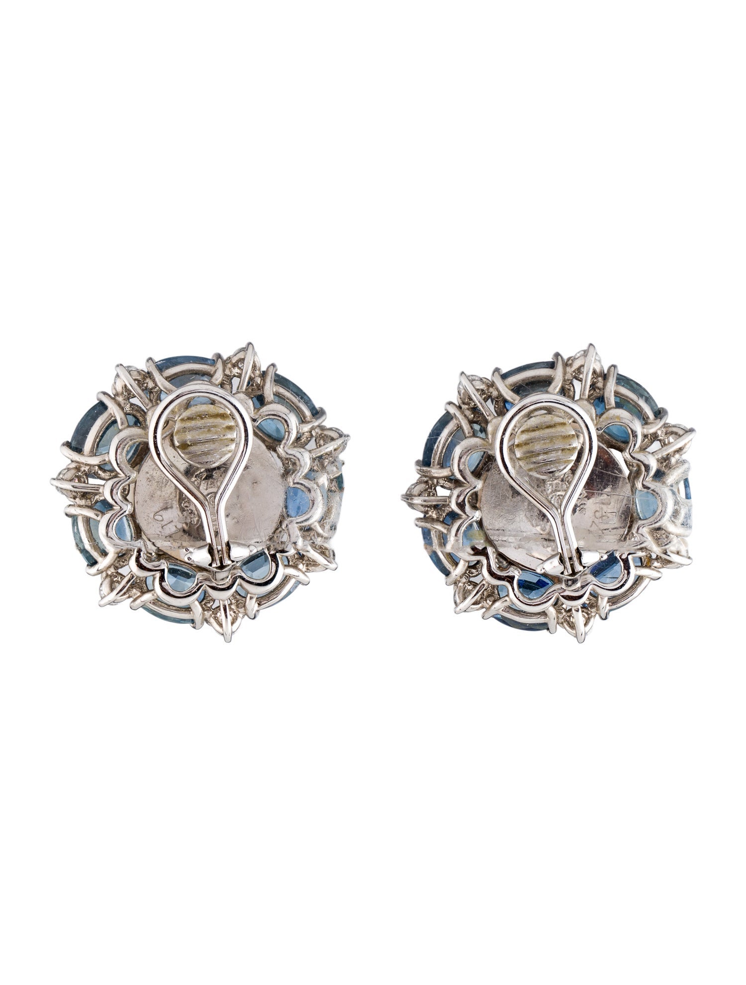 Seaman Schepps 18K Pearl, Sapphire & Diamond Clip On Earrings