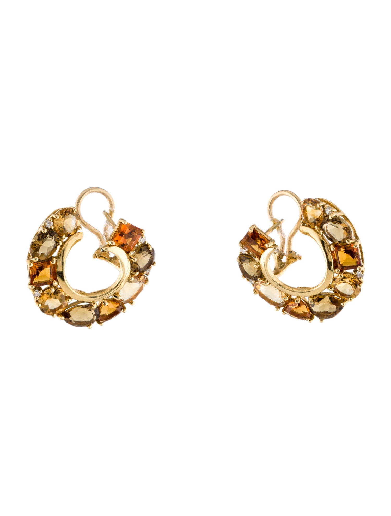 Seaman Schepps 18K Multistone & Diamond Earclip Earrings