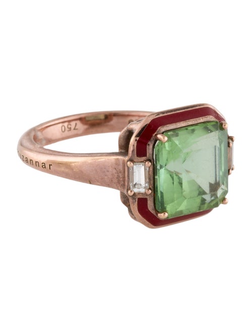 Selim Mouzannar 18K 3.58ctw Tourmaline, Diamonds & Enamel Gemma Cocktail Ring