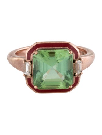 Selim Mouzannar 18K 3.58ctw Tourmaline, Diamonds & Enamel Gemma Cocktail Ring