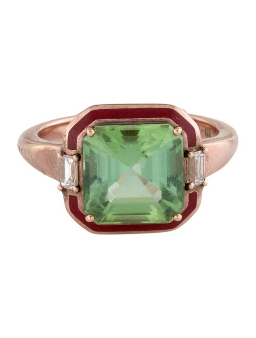 Selim Mouzannar 18K 3.58ctw Tourmaline, Diamonds & Enamel Gemma Cocktail Ring