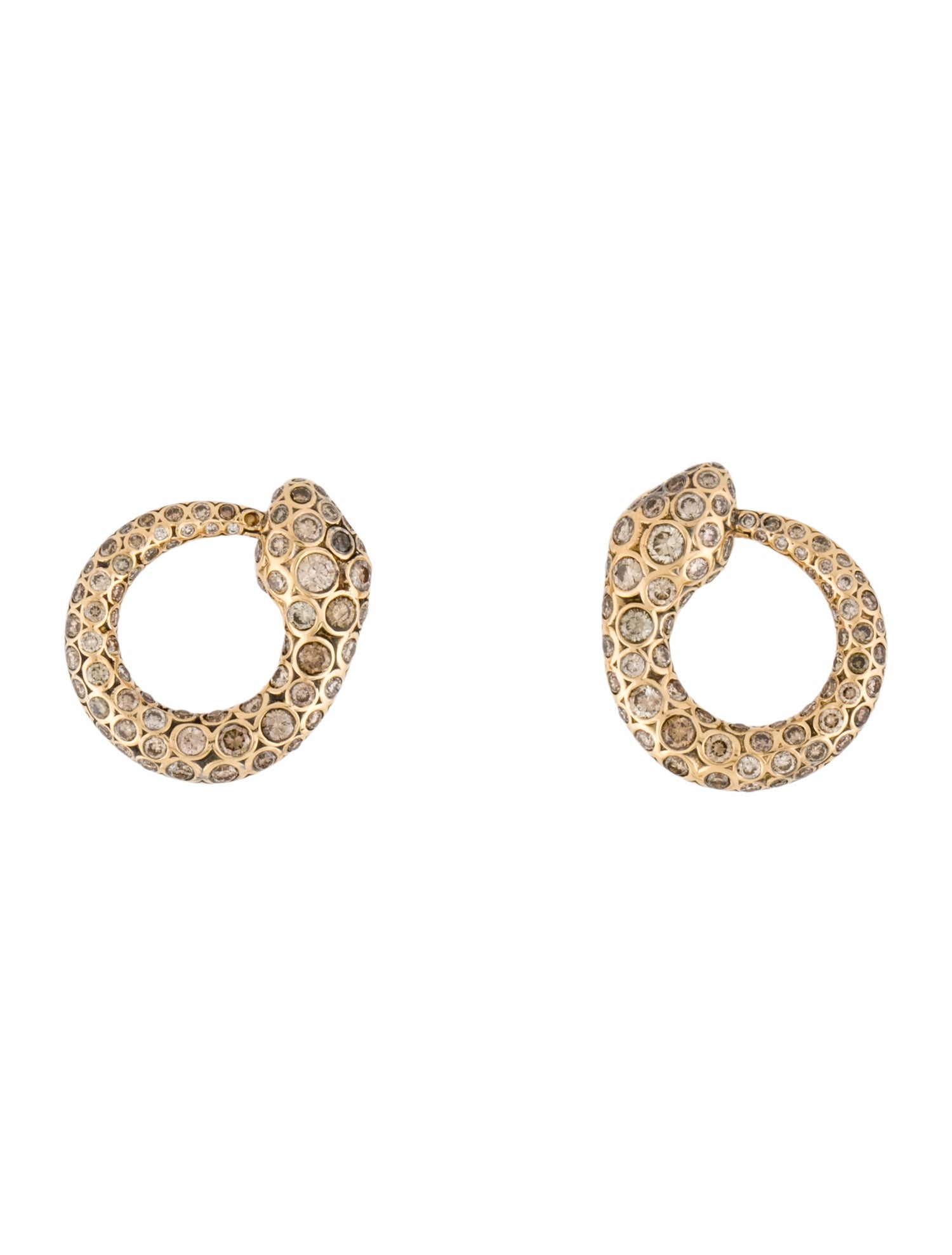 Selim Mouzannar 18K 2.66ctw Diamond Small Snake Clip-On Earrings