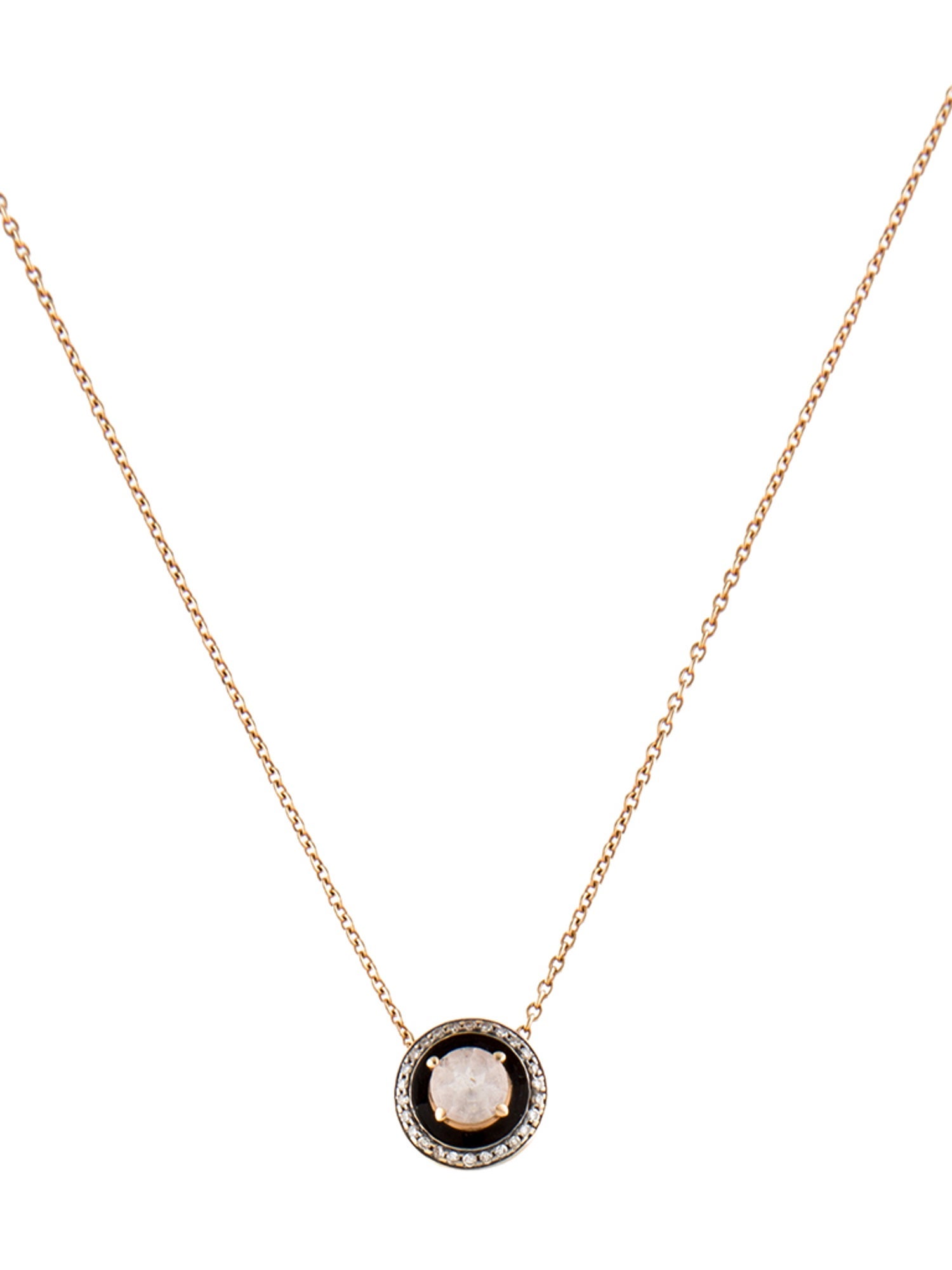 Selim Mouzannar 18K Rose Quartz, Diamond & Enamel Mina Pendant Necklace