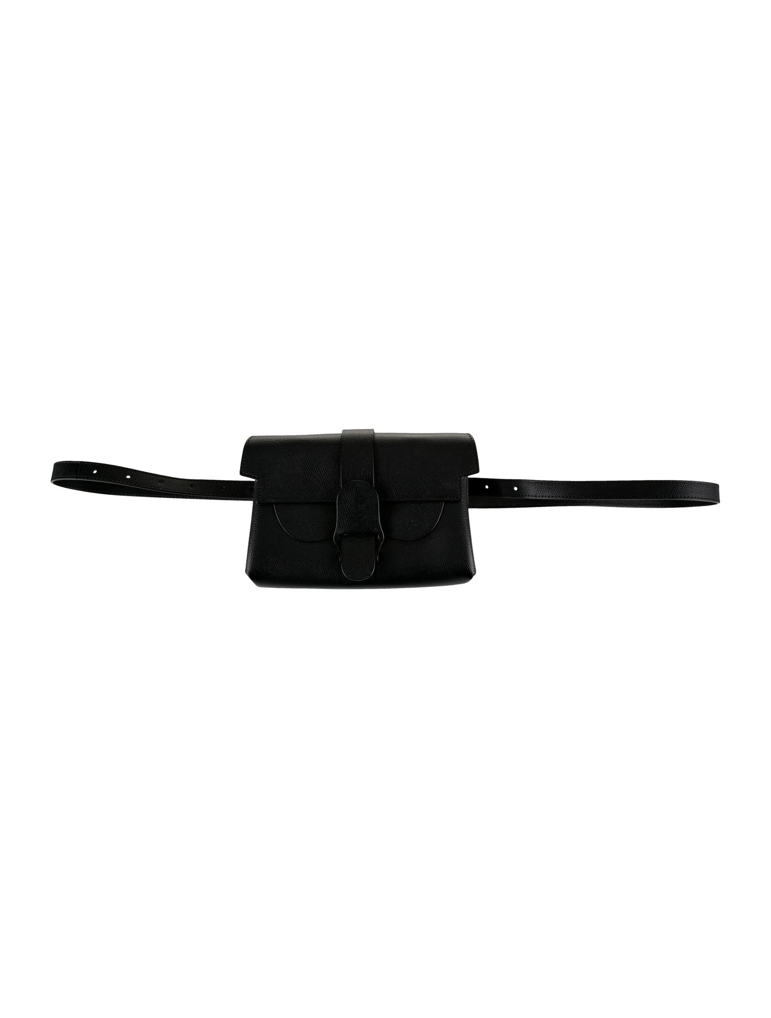 Christian Dior Leather Saddle Belt Pouch Black Waist Bags, Handbags