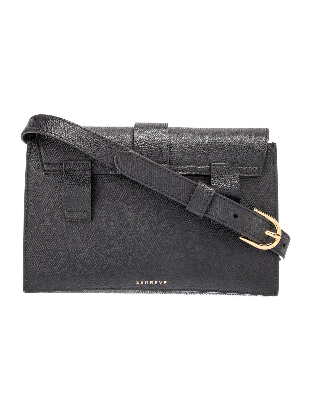 Senreve Leather Messenger Bag Black Crossbody Bags, Handbags