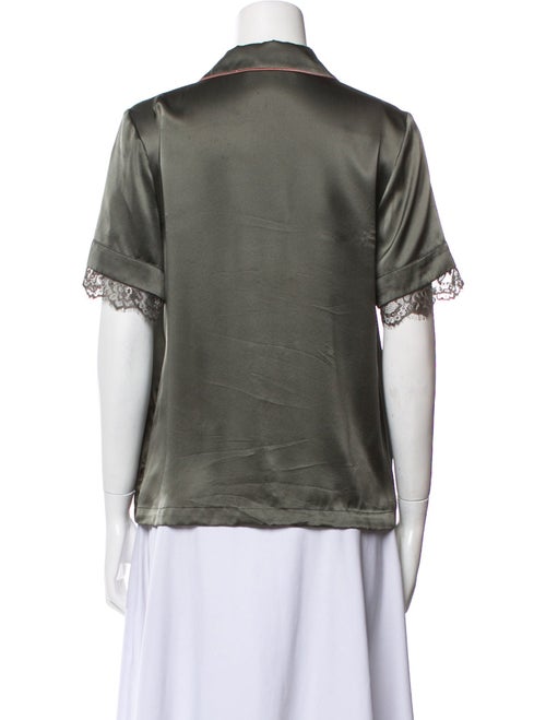 Senreve Silk Short Sleeve Button-Up Top